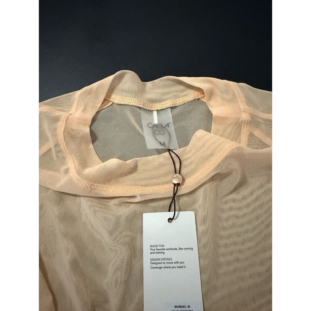 Calia By Carrie Underwood Women's Oversized Mesh Tee Size M Peach Short Sleeve - Picture 3 of 6